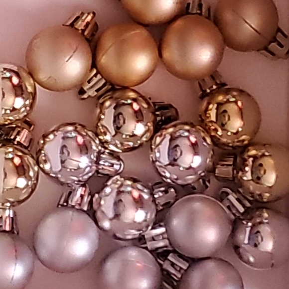 None Other - New 100 Miniature 1" Silver & Gold Christmas Tree Balls Holiday Frosted & Mirror